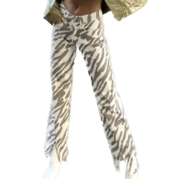Princess Polly Pants - Princess POLLY CATHERINE ZEBRA WIDE LEG W SPLIT HEM HIGH WAISTED NWOT SZ 14
